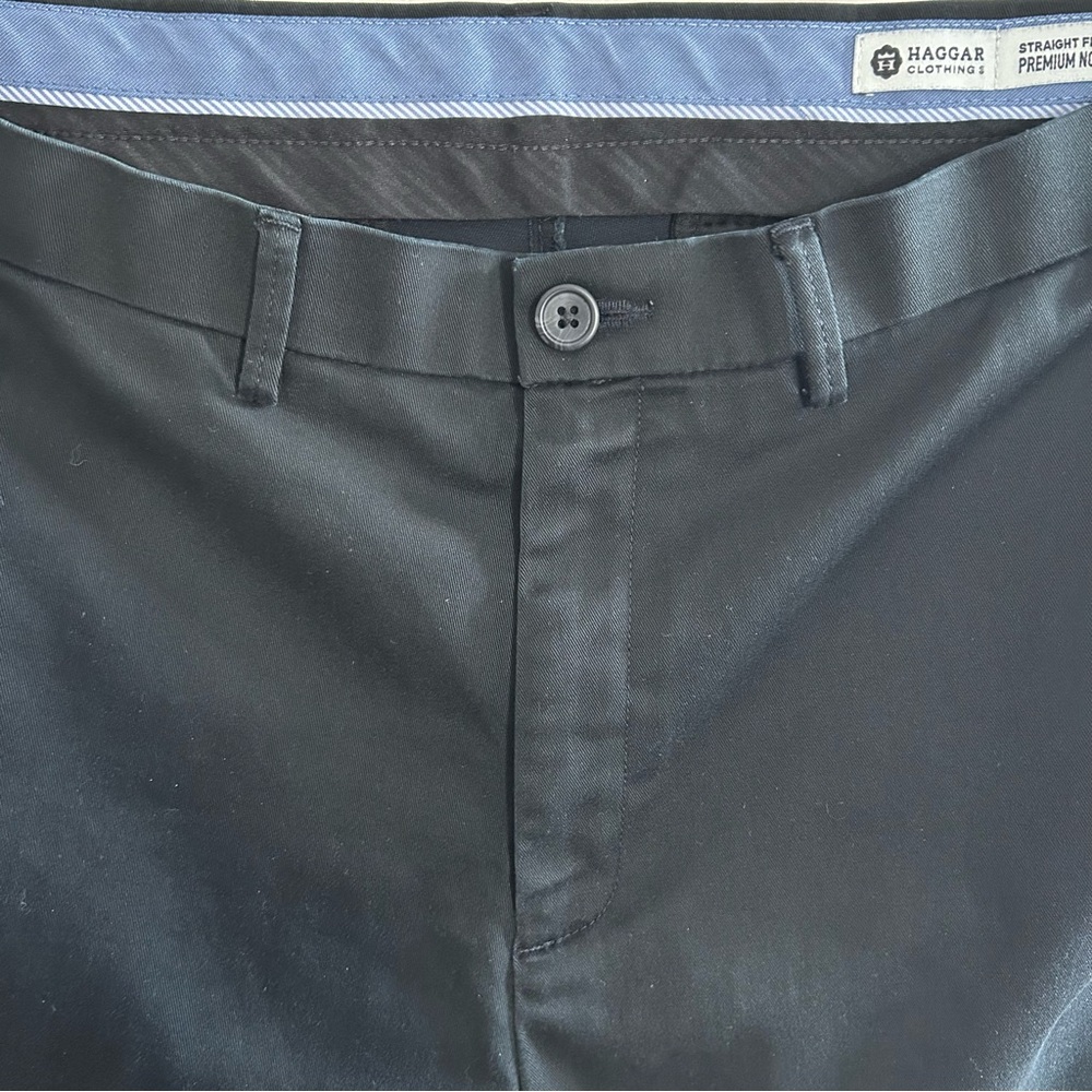 ⭐️ BUNDLE of 2 Haggar Clothing men’s straight fit premium no iron black pants - Picture 9 of 11